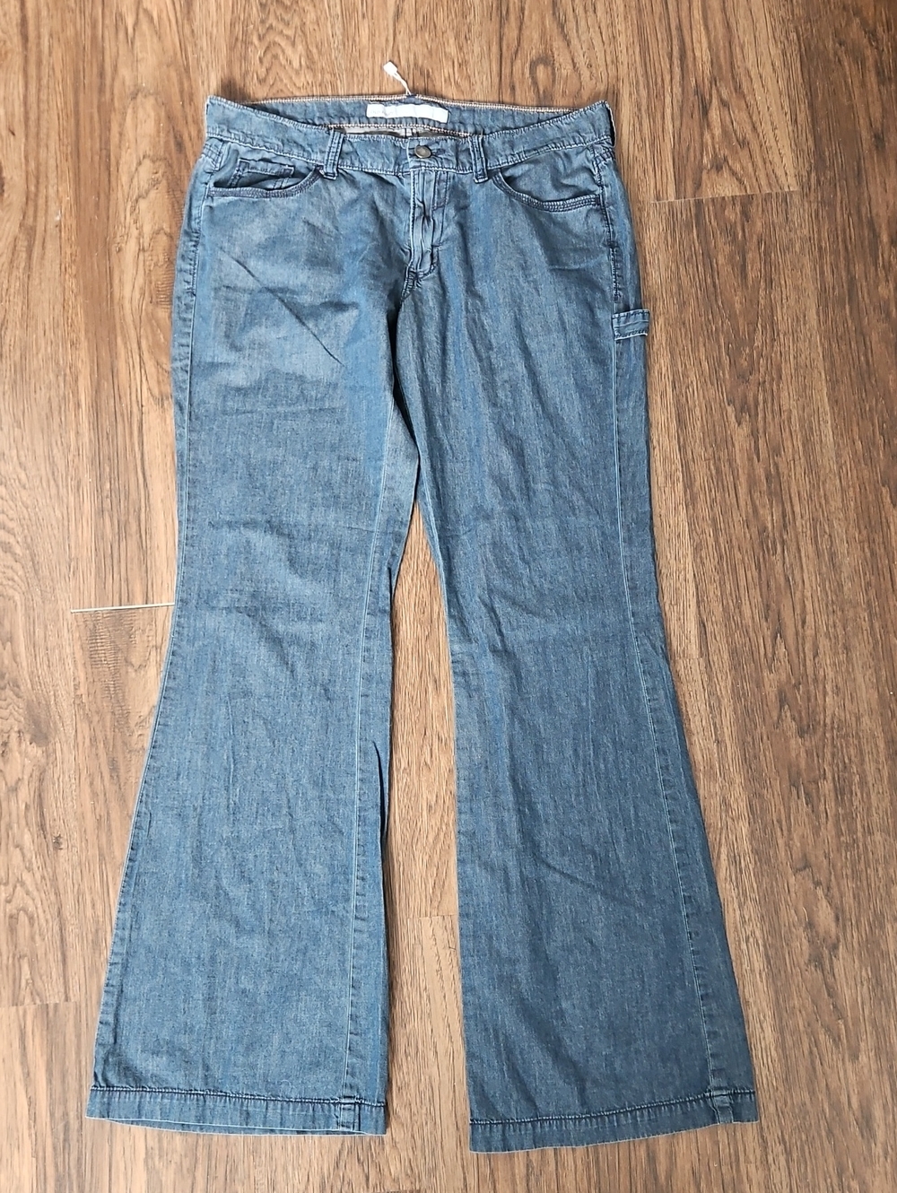 Old Navy Lightweight 100% cotton Wide Leg Pants Women's 8 Chambray Blue